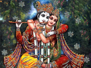 Indienne œuvres - Radha Krishna 33 Hindou